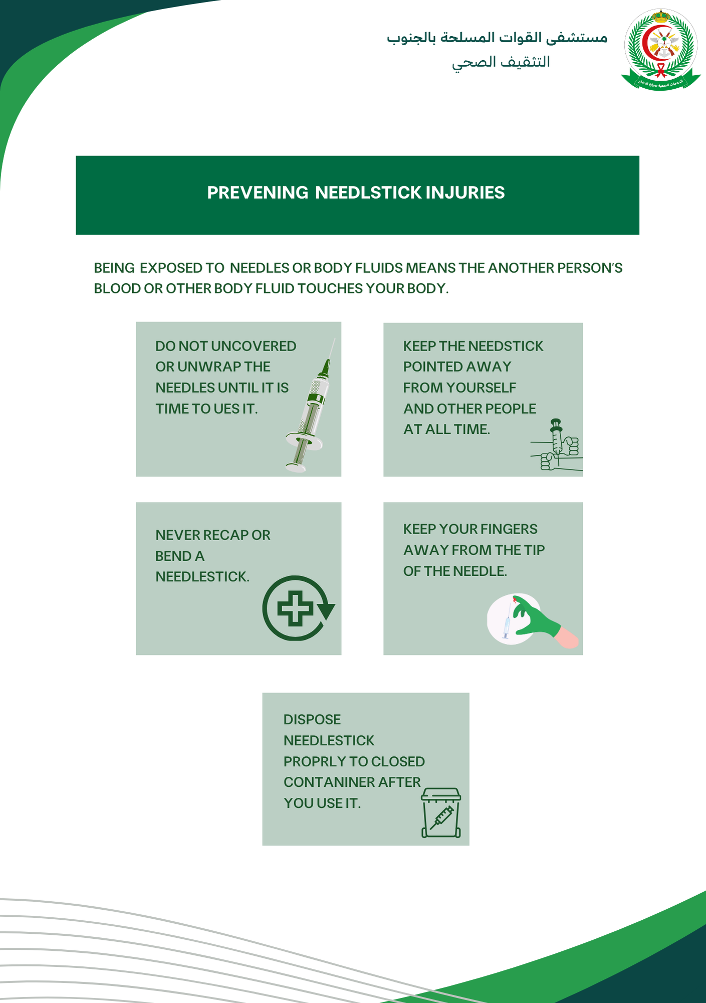 PREVENING  NEEDLSTICK INJURIES 